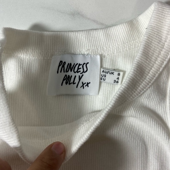 🔴SOLD🔴 Princess Polly Organic Cotton Classic Tank Top in White Size 4 NWOT - Picture 3 of 3
